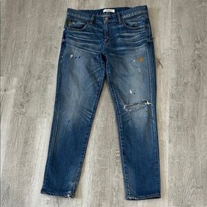Moussy Vintage Dixie Paint Splatter Blue Skinny‎ Jeans Denim Distressed Women 29